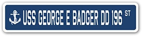 USS George E Badger DD 196 Rua Sign dos EUA Navio veterano Presente veterano de marinheiro