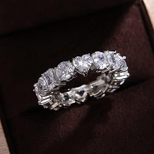 2023 New Women Women Silver retro elegante amor coração Anel Ring Jewellery Rings Women Fashion Fashion Diamond Zircon Ring Ring Anel colorido conjunto