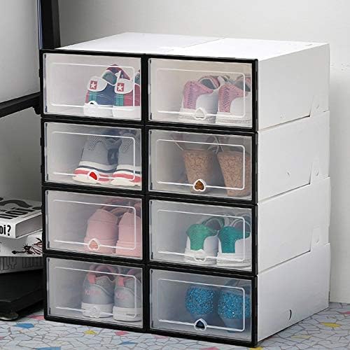 ZRSJ Impermeável 8pack Caixa de sapatos transparente, caixa de armazenamento à prova de poeira, caixa de armazenamento de calçados de gamas de calçados empilháveis ​​para armazenamento de família para armazenamento de família