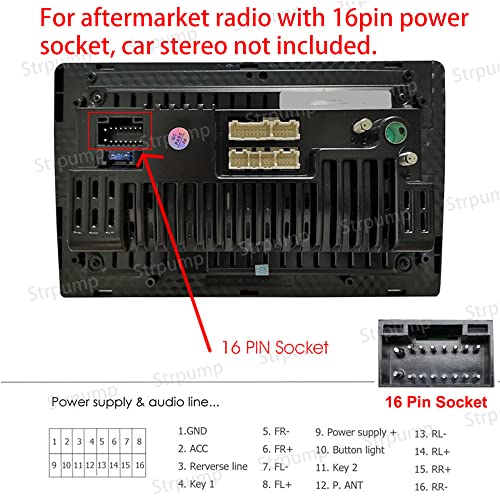 Strpump 16pin Car Rádio Estéreo Power Retrofit Adaptador de fio de cabo para Mitsubishi Lancer Ex ASX 2008 ~ 2015 Galant Baixo Nível de Enteamento