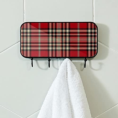 Montagem de parede para casaco de padrão de mancha vermelha, rack de parede, cacote de entrada com 4 conexão para o chapéu de casaco Restas de bolsa de toalha Restas de banheiro sala de estar