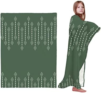 Cobertores de bebê cobertor macio aconchegante para meninos meninos bohemia Green Geometry Line Kids Clanta, cobertor fofo pequeno para creche da creche Presentes de aniversário da pré -escola 50 x60