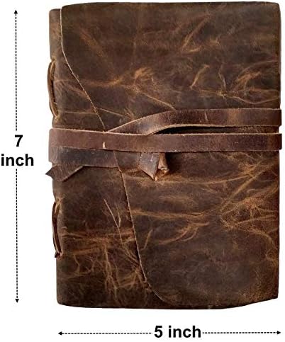Rustic Town Leather Bound 7 Stone Journal and Leather Journal Combo - Livro de Shadow Leather Travel Notebook Diário