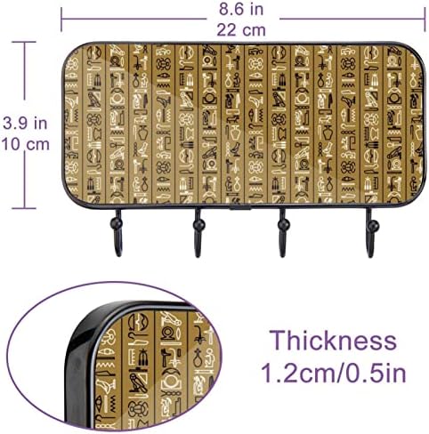Vioqxi Gails de parede trilho de rack, suporte de parede de rack de casaco resistente, rack de chapéu de casaco marrom egypt hierogloso