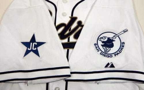 San Diego Padres Adys Portillo # Jogo emitido White Jersey JC Patch - jogo usado MLB Jerseys