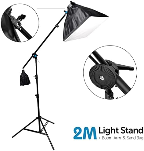 TJLSS Iluminação fotográfica Kit de fundo de caixa de fundo Bulbos 4 cenários de fundo Stand 110cm Saco de refletor