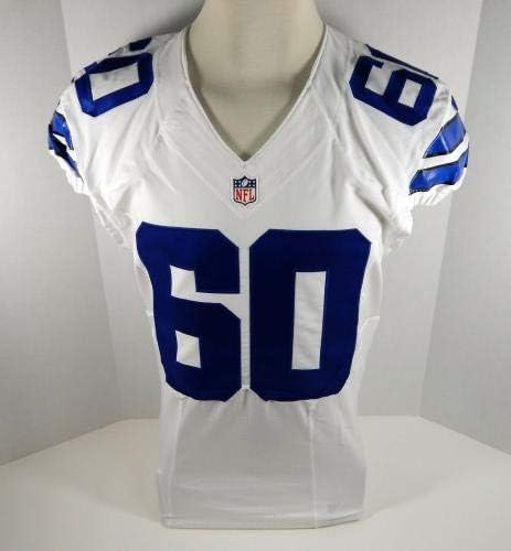 2014 Dallas Cowboys Jarrod Pughsley 60 Jogo emitido White Jersey - Jerseys de Jerseys usados ​​na NFL não assinada