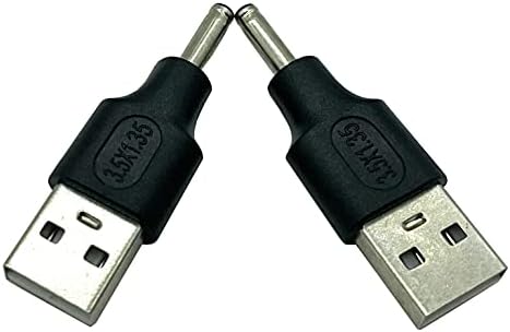 DAFENSOY USB para adaptador DC, 2-pacote USB 2.0 Um homem para CC 3,5 x 1,35 mm Adaptador de energia masculina para carregar dispositivos