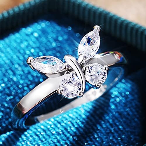 2023 Borboleta feminina zircônia de diamante anel de noivado anel de casamento anel de dragão ajustável
