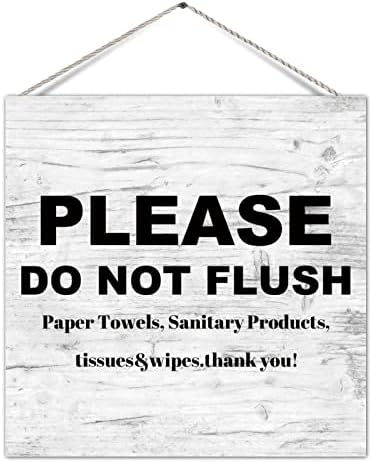 Placa engraçada da placa de banheiro, por favor, não lavar papel toalhas de papel countryside madeira cabide de madeira placas de parede