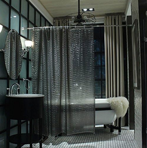 Cortina do chuveiro Adwatia 3D Ripple Banheiro Cortina Liner 72 '' 72 '' '