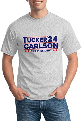 Tucker Carlson 2024 T-shirt Men tops Camisa clássica de manga curta