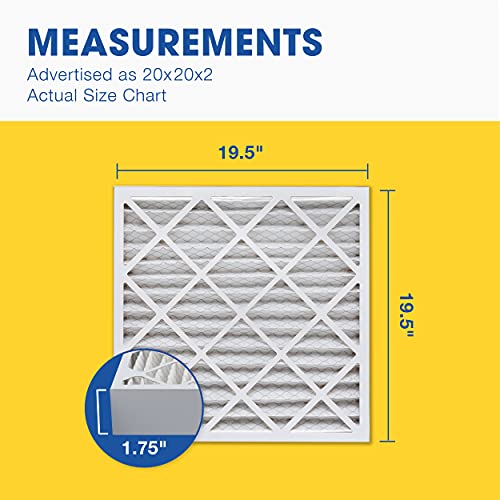 Aerostar Clean House 20x20x2 Merv 8 Filtro de ar plissado, 4-pacote, branco