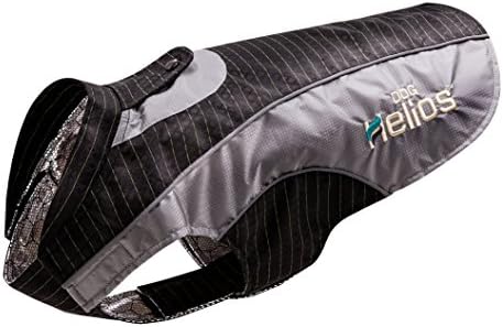 Doghelios 'refleta-bolt' Sporty Performance Fashion Tri-Velcro Reflexive Pet Dog Casat Jacket w/ Body Heat Reflection Technology, pequeno, preto
