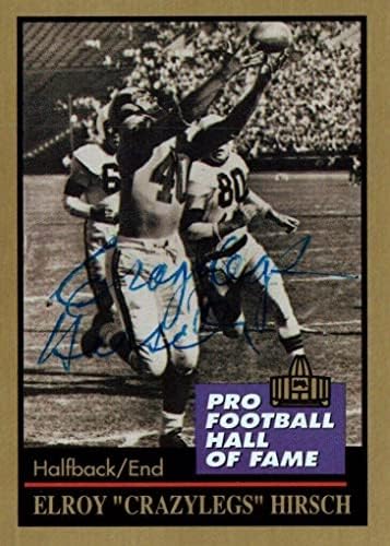 Elroy Crazylegs Hirsch assinou um cartão de futebol com JSA COA - Cartões de futebol autografados da NFL