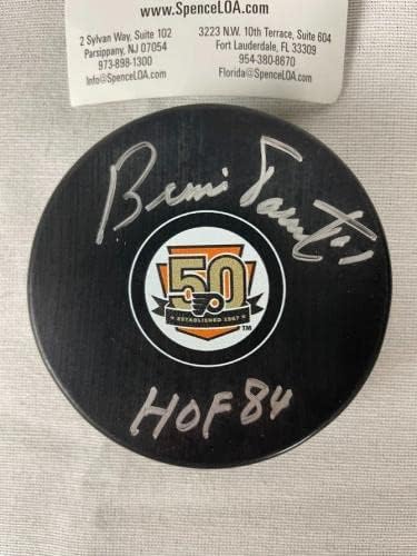 Bernie Parent assinou autografou a Filadélfia Flyers Hockey Puck JSA #WP268631 - Pucks de NHL autografados