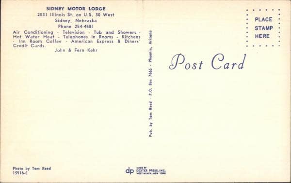 Sidney Motor Lodge Sidney, Nebraska NE Original Vintage Post -Card