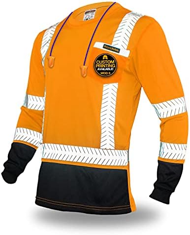 Kwiksafety - Charlotte, NC - camisas de segurança de manga longa premium [Crew Neck, Button & Zip Collar] Classe 3 ANSI testado