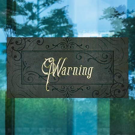CGSignLab | Janela Warning -Victorian Frame se apega | 24 x12