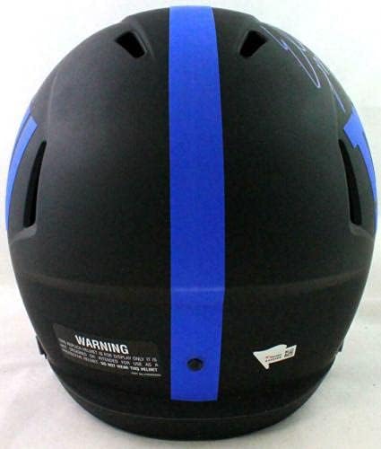 Eli Manning autografou o New York Giants FS Eclipse Speed ​​Helmet- Fanáticos W*Blue - Capacetes NFL autografados