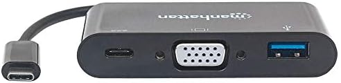 Conversor de vga para HDMI Manhattan Black USB Tipo-C VGA Docking Converter