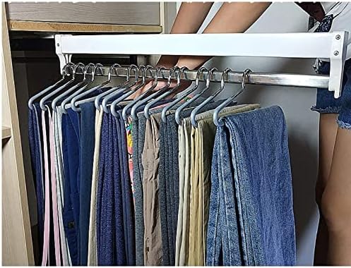 Haste de tubo de guarda-roupa extensível-suporte de organizador de roupas ajustáveis, calças de armazenamento de calças para economia
