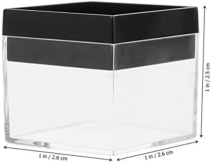 Tehaux Pequeno Caixa de acrílico de terrário com tampa, caixa de cubo quadrado de cubo quadrado de plástico de acrílico transparente Caixa de plástico transparente com tampa preta para loja de escritórios em casa armário de exibição de vidro