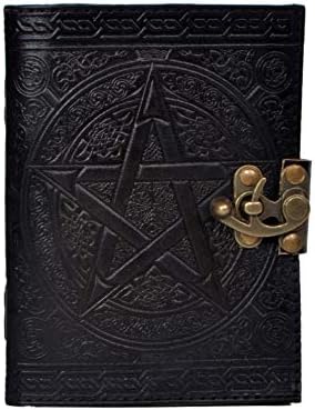 Livro genuíno de Shadow Celtic Novo belo livro de poesia de poesia do diário de couro de Star Black Star Pentagrama