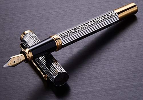 Xezo Legionnaire 18-Karat Gold, Platinum banhado de ponto médio-ponto caneta, estilo art nouveau, corte de diamante e finamente