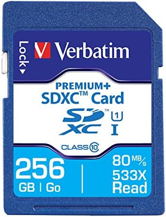 Verbatim 256GB PremiumPlus 533x SDXC Memory Card, UHS-I Classe 10, 98730