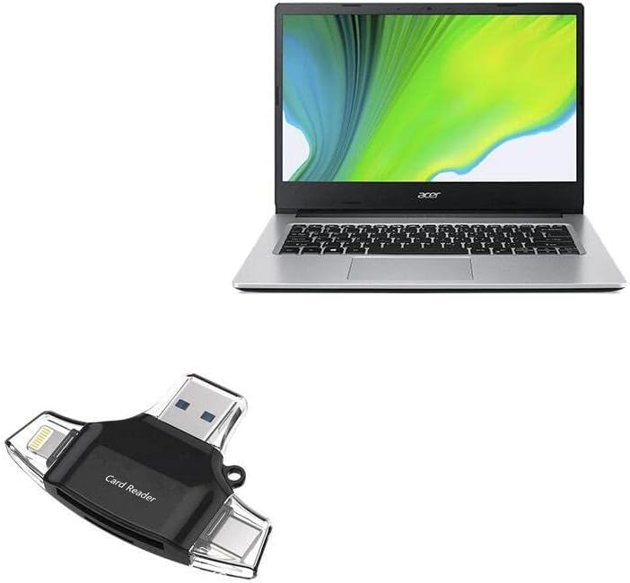 Boxwave Gadget Smart Compatível com Acer Aspire 3 - AllReader SD Card Reader, MicroSD Card Reader SD Compact USB
