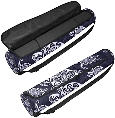Laiyuhua Yoga Mat Bag, bolsa de ginástica de ioga com zíperas duplas para mulheres e homens - zíperes suaves, abertura grande em forma de U e alça ajustável, se encaixa na maioria dos tapetes de tartaruga marinha azul