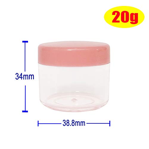 GreatForu 20pack 20g Jarros de amostra vazia, 20 ml de pequeno recipiente de plástico recarregável para a sombra