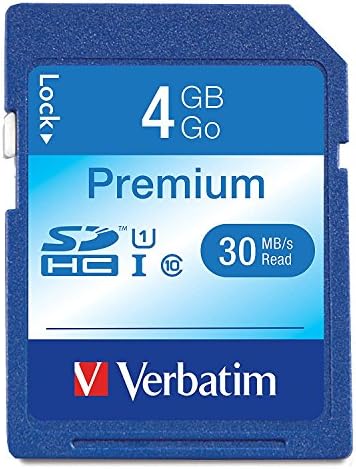 Cartão de memória SDHC premium SDHC de 4GB 4GB, UHS-I U1 Classe 10, azul
