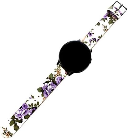 Nickston Floral FL-4 Purple Roses Band compatível com abordagem Garmin S12 e S42 Smartwatches elegantes Correia