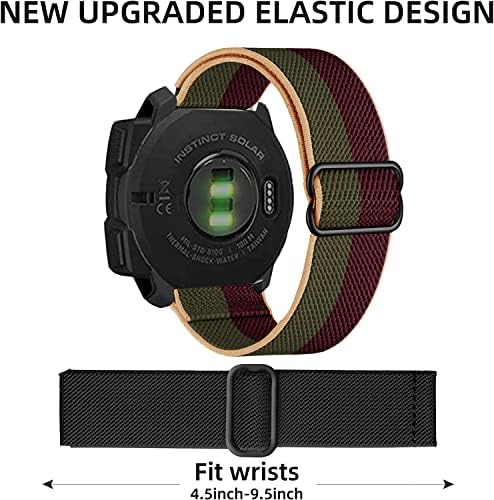 Rifyta para Garmin Instinct Watch Bands, Banda de relógio de reposição de nylon elástica para Garmin Instinct 2 Solar/Tactical/Esports/Solar/Tide SmartWatch