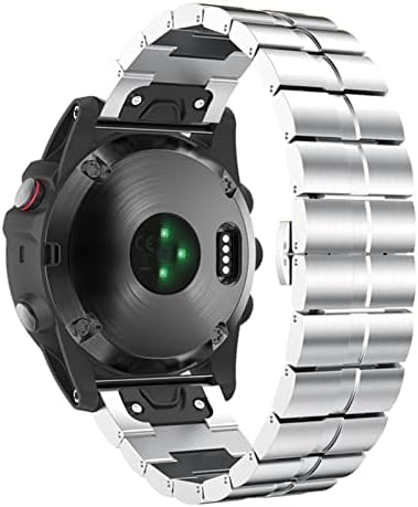 Nycr 26mm de liberação rápida banda de metal fase Easy ajuste aço inoxidável Bandas pulseira de pulseira para Garmin Fenix ​​7x 5x/fenix 3/fenix 3 hr relógio