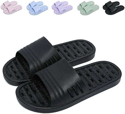 Finleoo Chuveiro Sandália Flipers com orifícios de drenagem Flipers de banheiro de secagem rápida chinelos de ginástica sola sola de toe de dedo do pé aberto para homens e mulheres