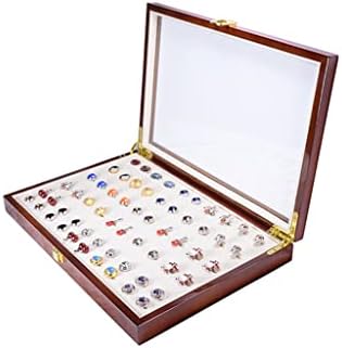 Irdfwh Glass Box Storage 50Pairs Capacidade Caixa de jóias Caixa de madeira pintada autêntica 350 * 240 * 55mm