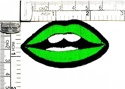 Kleenplus 3pcs. Green Sexy lábios beijar ferro em remendos atividades de logotipo bordado vestuário jeans jaquetas chapéus mochilas camisetas acessórios