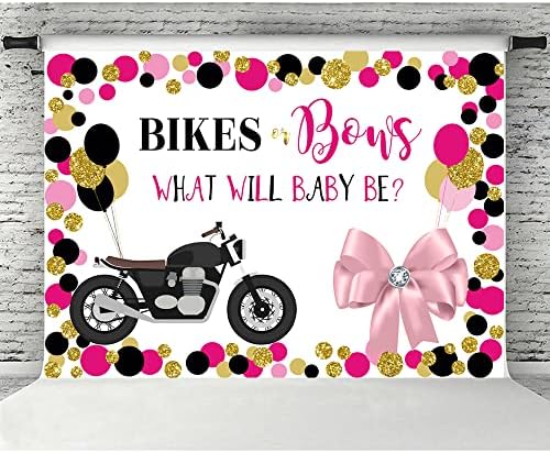 Lofaris Bikes ou Baws Gênero Revelar o cenário menino ou menina azul ou rosa Decorações de festa do chá de bebê recém -nascidas bandeira