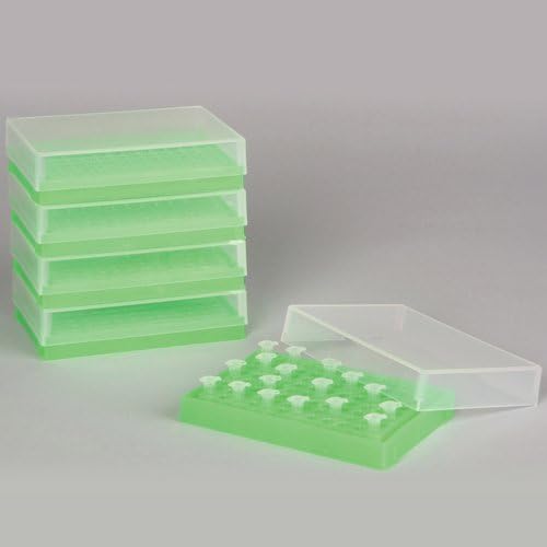 SP BEL-ART PCR Rack; Para tubos de 0,2 ml, 96 lugares, verde fluorescente