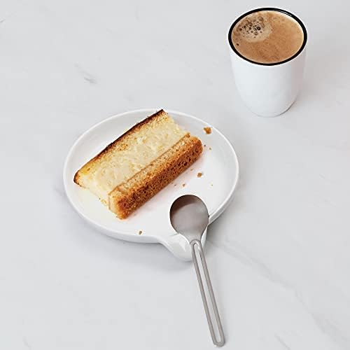 Lotfancy Spoon Rest, porta -colher de cerâmica para balcão de cozinha, suporte de espátula para o topo do fogão, grande descanso de utensílios para concha, colher de chá, 5,2 polegadas, branco （mexa as coisas)