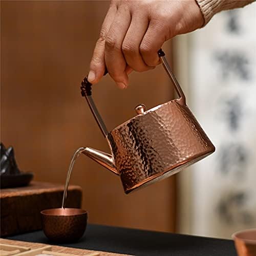 Jeonswod Buise Handmade Bule Hammering Craft Pure Copper Tea Conjunto de chá 400ml