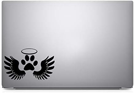 Barganha max decalques cão pata anjo anjo laptop de carro 5.5