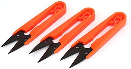 Aexit Plástico Handle Fools Hand Line Shaping Line Cross Stitch Yarn Scissor Scissors e tesouras laranja 3pcs