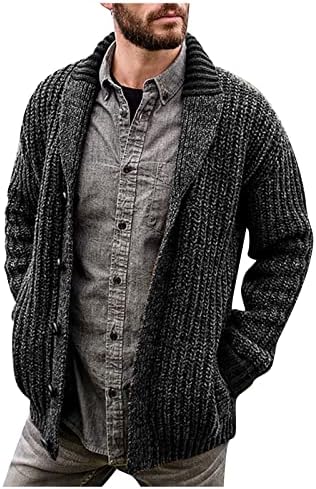 Jackets de homens leves de inverno de inverno Moda de moda solta Cardigan Jaquetas de camisola de lapela quente para homens para