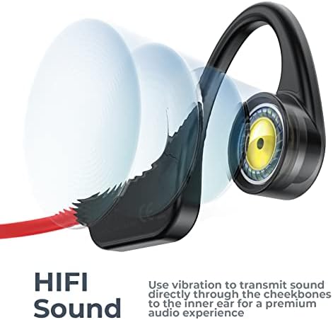 Fones de ouvido de natação da condução do osso Nagfak, Bluetooth 5.3 Abra o fone de ouvido com ouvido, fone de ouvido sem fio de 16 GB de memória IP67 fones de ouvido esportiva à prova d'água com microfone