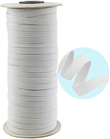 Bandas elásticas planas de 6 mm Bandas elásticas corda esticada corda Earloop costura de barbante para roupas artesanais DIY Fazendo 45 jardas, branco