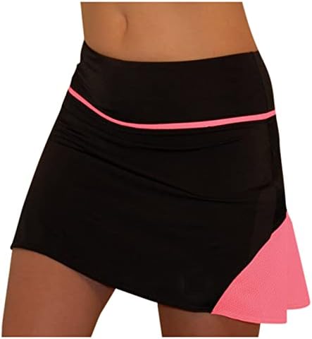Mini saia de skatista queimada para mulheres, elásticos casuais plissados ​​com shorts saia de treino de cintura alta para ioga